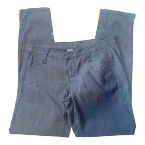 Benetton Jeans Chambray Blue Slim Cropped Trouser Pants Women's Size 26